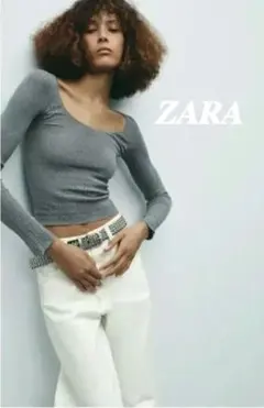 【新品】ZARA レース シームレス トップス グレー M～Lのサムネイル