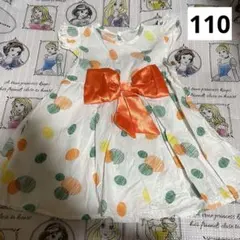 ドット リボン ワンピース キッズ 110