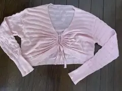 ピンク ボレロカーディガン
