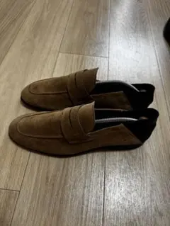 ZARA ザラ　スエード ローファー ブラウン×ブラック　サンダルのサムネイル