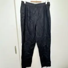 ダークグレー スラックス テーパードパンツ 【L 相当】美脚見せ　シンプル