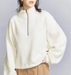 BEAUTY&YOUTH フリース ハーフジップ プルオーバー