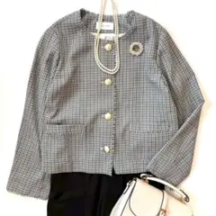 新品未使用品 ♪ GLOBAL WORK ツイードノーカラージャケット M