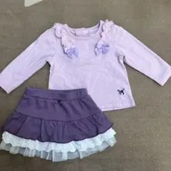 ７０センチ 長袖カットソーとキュロットセット