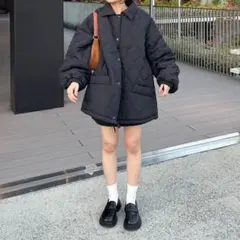 オーバーサイズ ブラック ダウンジャケット