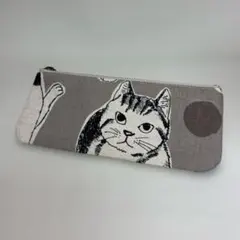 メガネケース　ファスナー 猫柄　ハンドメイド
