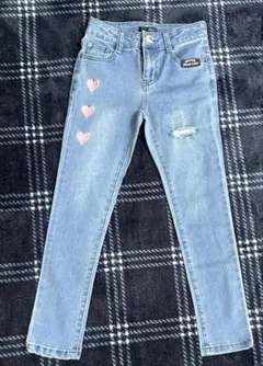 試着のみJenni Love ハート刺繍デニムパンツ 140
