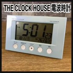 THE CLOCK HOUSE 目覚まし時計 電波時計 温度 湿度 日付 水色