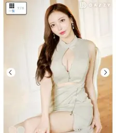 dazzy カットアウトフロントジップノースリーブタイトミ ニドレス　ミント