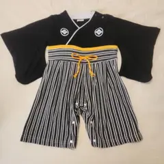 袴 ロンパース 男の子 70黒 紋付 袴 お食い初め 初節句 正月 端午の節句