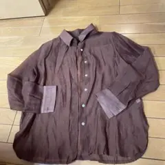 AMAILブラウン シースルー 長袖シャツ