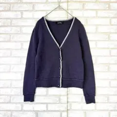 EASTBOY イーストボーイ　カーディガン　紫　V ネック　Lのサムネイル