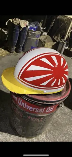 コルク半 旭日旗 新品未使用 やられ加工 フリーサイズ 半キャップ SG
