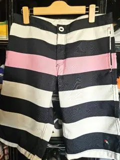 ストライプ柄水着ショートパンツ