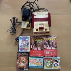 【ジャンク】任天堂 初代ファミコン、ソフト5本、攻略本１冊セット