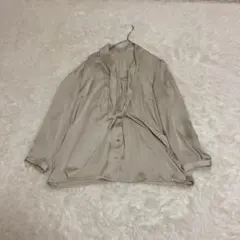 COMME CA ISM リボンタイブラウス L ライトベージュ ポリエステルのサムネイル