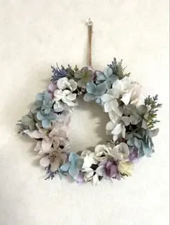 ハンドメイド　フラワーリース　ニュアンスカラー　インテリア