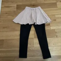 ［586］スモーキーピンク スカッツ　フレアスカートと黒レギンスセット