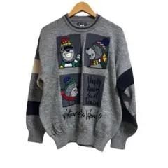 vintage Hardy Amies パッチ　クマ刺繍セーター