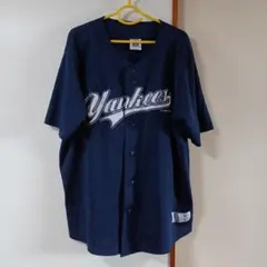 (2136) MLB TRUE FAN ヤンキース ベースボール シャツ 中古