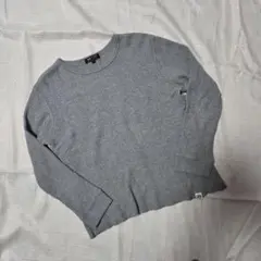 BEAMS グレー ワッフル編み セーター L 短丈 春