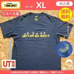 【 ミニオン 】(XL) リユース品：Tシャツ ミニオンズ プリント ネイビー