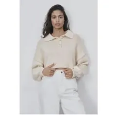 ZARA クロップド丈ニットセーター S