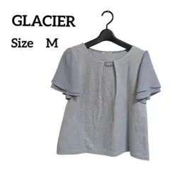 GLACIER フレア袖 半袖トップス ブルーグレー Mサイズ