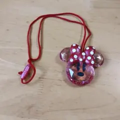 ミニーマウス ストラップ 赤い水玉リボン