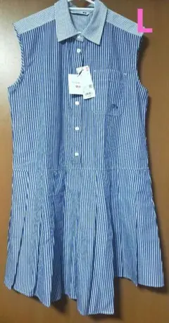 新品タグ付☆ユニクロ JW ANDERSON シャツワンピース ノースリーブ Lのサムネイル