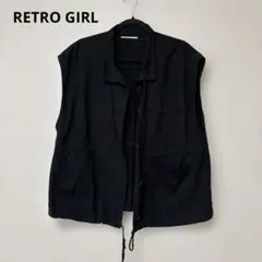 【最終値下げ】RETRO GIRL 黒ベスト　　オーバーサイズ
