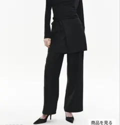 H&M スカートレイヤードパンツ ブラック36