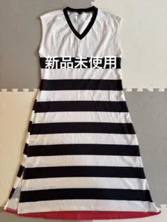 SHEIN ストライプ ノースリーブワンピース Mサイズ