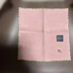 BURBERRY ピンク ベージュ チェックハンカチ