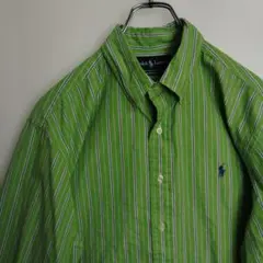 ぷ*ー様 ラルフローレン 長袖シャツ BDシャツ ポニー ストライプ メンズXL