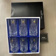 HOYA クリスタル カットグラス 6個セット