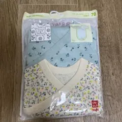【未開封】UNIQLO クルーネックボディスーツ（半袖）2枚セット　70