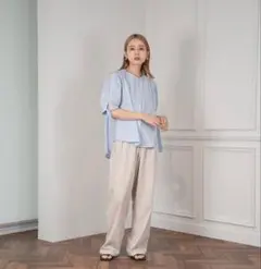 lawgy shoulder gather ribbon blouseのサムネイル
