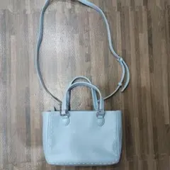 キタムラバッグ　ライトブルー レザー 2wayバッグ