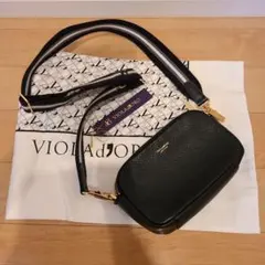 【美品】VIOLAd'ORO ブラックショルダーバッグ　ヴィオラドーロ