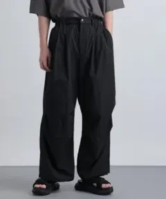 HARE 黒 ワイドパンツ ゴムウエスト