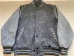 ★グレー ウール風 ブルゾン　トロイブロスウールスタジアムジャンパー