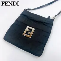 美品 ✨ FENDI フェンディ ショルダーバッグ サコッシュ ズッカ柄 黒色