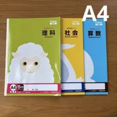 未使用⭐︎A4⭐︎アニマルカレッジ　方眼ノート5ミリ　3冊セット　キョウトウ
