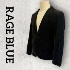 RAGE BLUE ベロア生地 テーラードジャケット (M) こげ茶 ストライプのサムネイル
