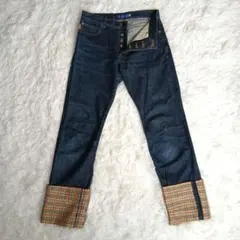 BURBERRY BLUE LABEL ノバチェック ロールアップ ジーンズ38
