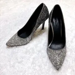 極美品 ランダ グリッター パンプス ピンヒール ポインテッドトゥ 24cm