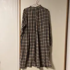 チェック柄シャツワンピースLLサイズ