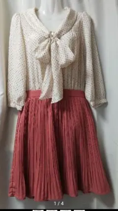 31 Sons de mode☆シフォンプリーツワンピース☆リボン☆ピンク