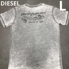 DIESEL ディーゼル 半袖Tシャツ グレー メンズ ロゴプリント 古着風